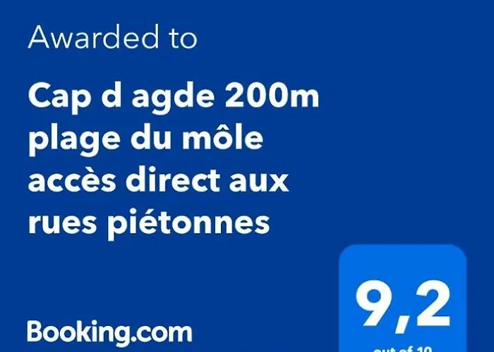 Cap D Agde 200M Plage Du Mole Acces Direct Aux Rues Pietonnes